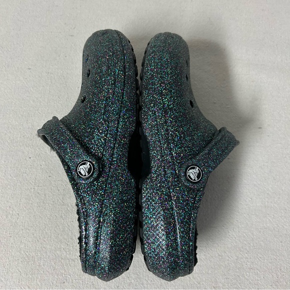 Crocs Classic Glitter Lined Clogs M6 / W8 Multicolor Black Lining Starry Skies - Picture 7 of 10